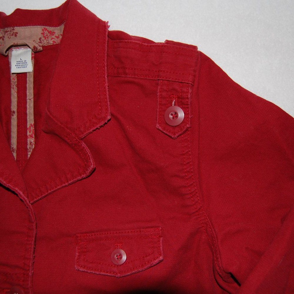 Old Navy Red Denim Blazer, Women Size L (39" Bust) - Picture 8 of 11